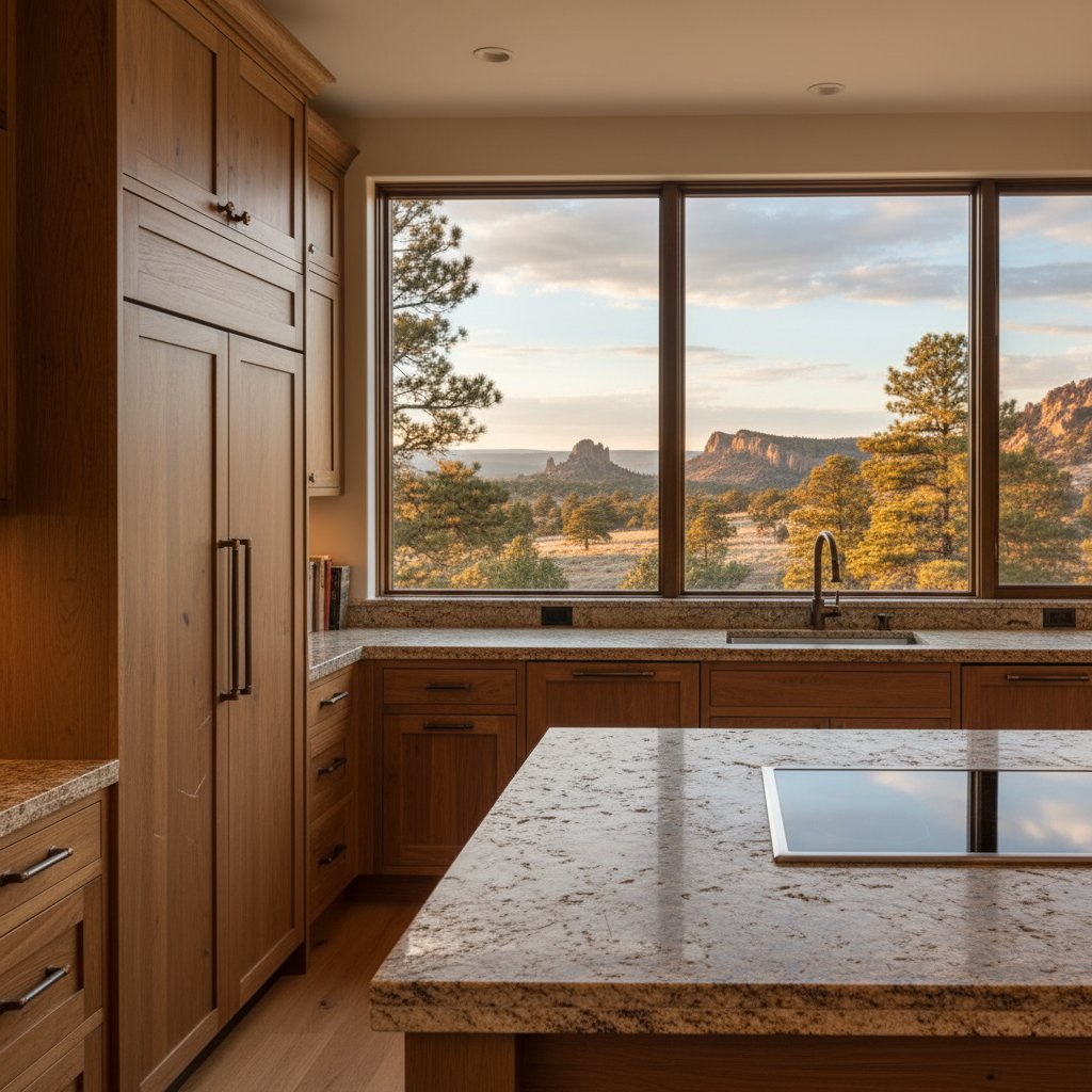 Castle Rock kitchen with panoramic Palmer Divide views through windows