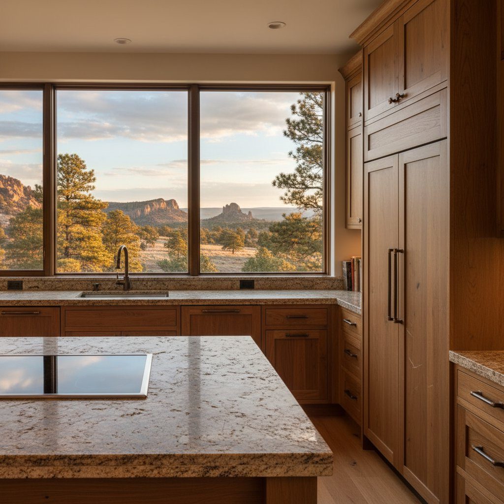 Castle Rock mountain view from luxury kitchen