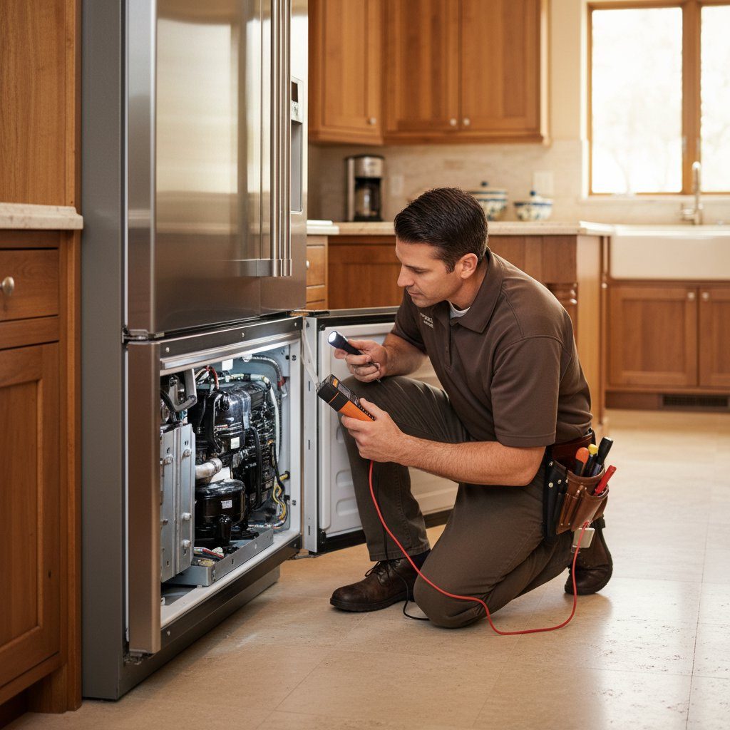 Sub-Zero repair specialist working in Castle Rock kitchen
